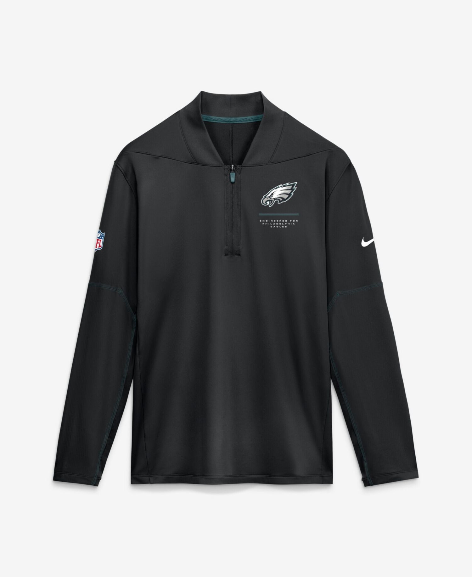 Men's Black Philadelphia Eagles Sideline Logo Glory Midweight Dri-FIT Half-Zip Pullover