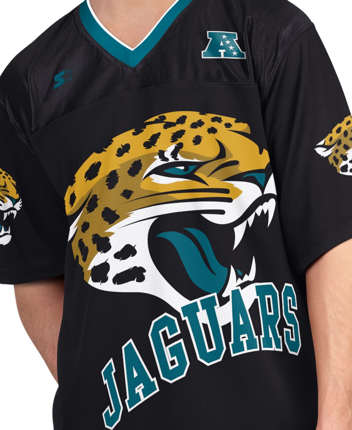 Мужские футболки Starter Black/White Jacksonville Jaguars Short Sleeve Long Sleeve Combo Pack — фото 6
