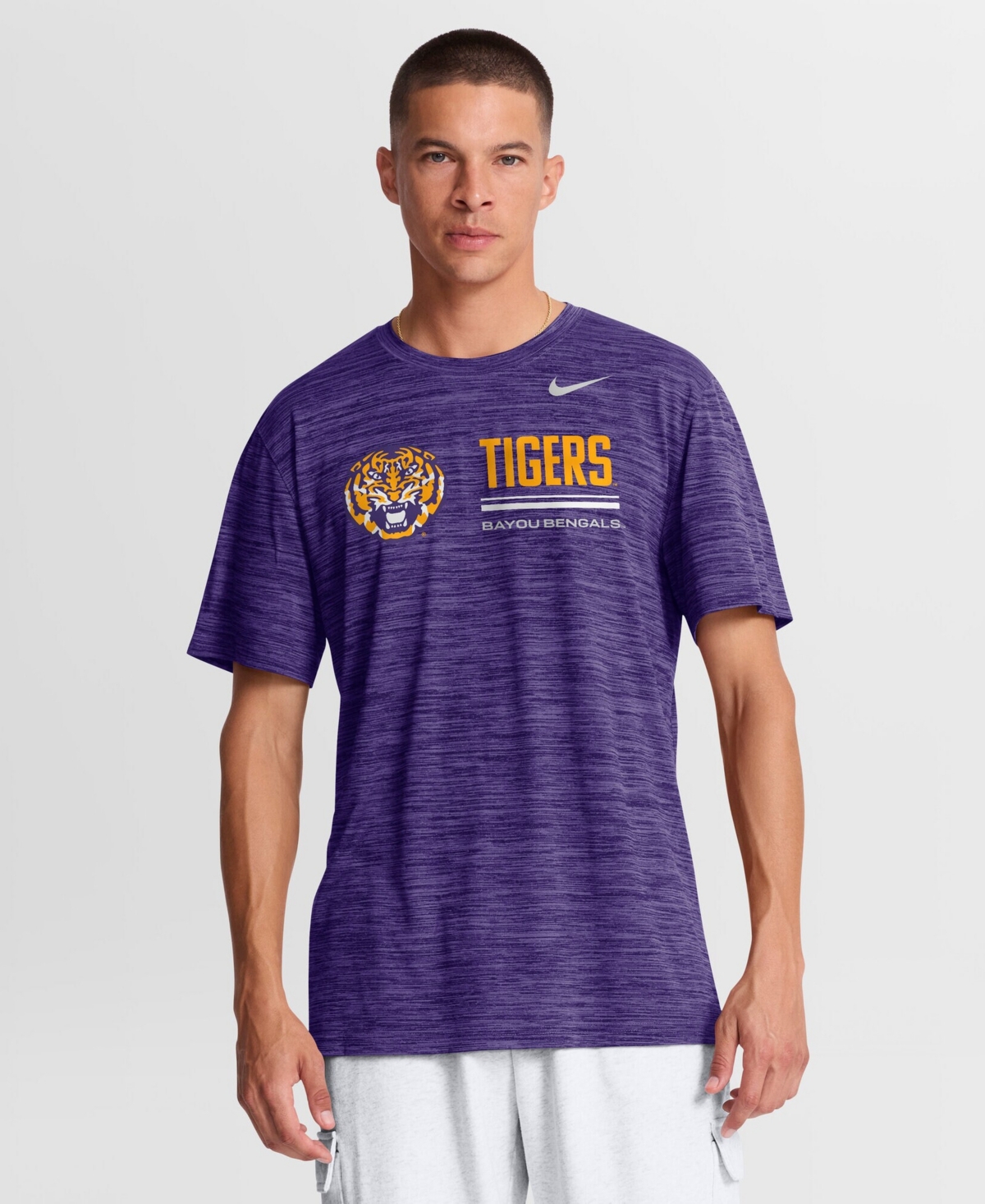Nike Men's Purple Lsu Tigers Sideline Velocity Dri-fit T-Shirt
