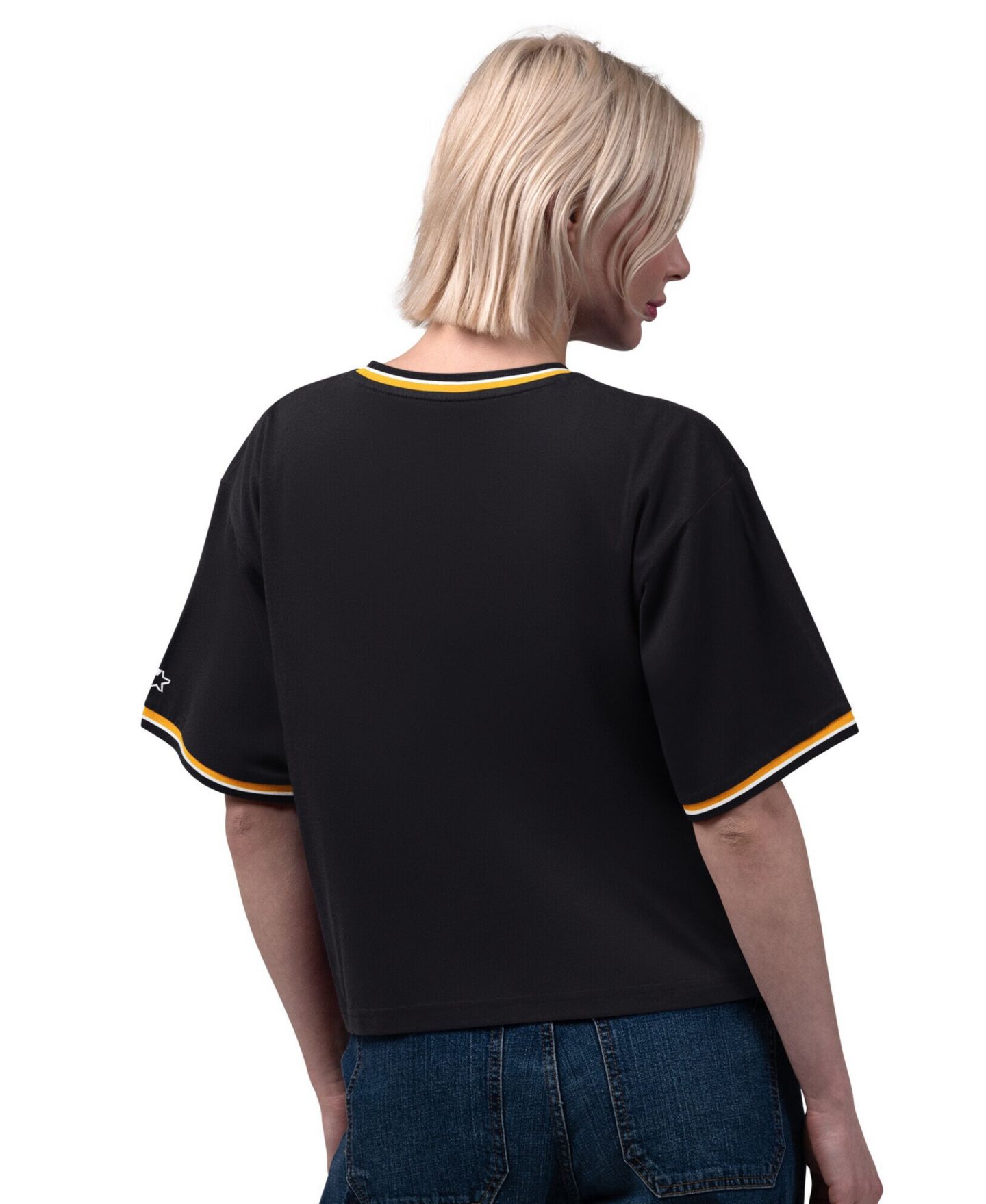 Женская футболка Starter Black Pittsburgh Steelers Ace Cropped — фото 2