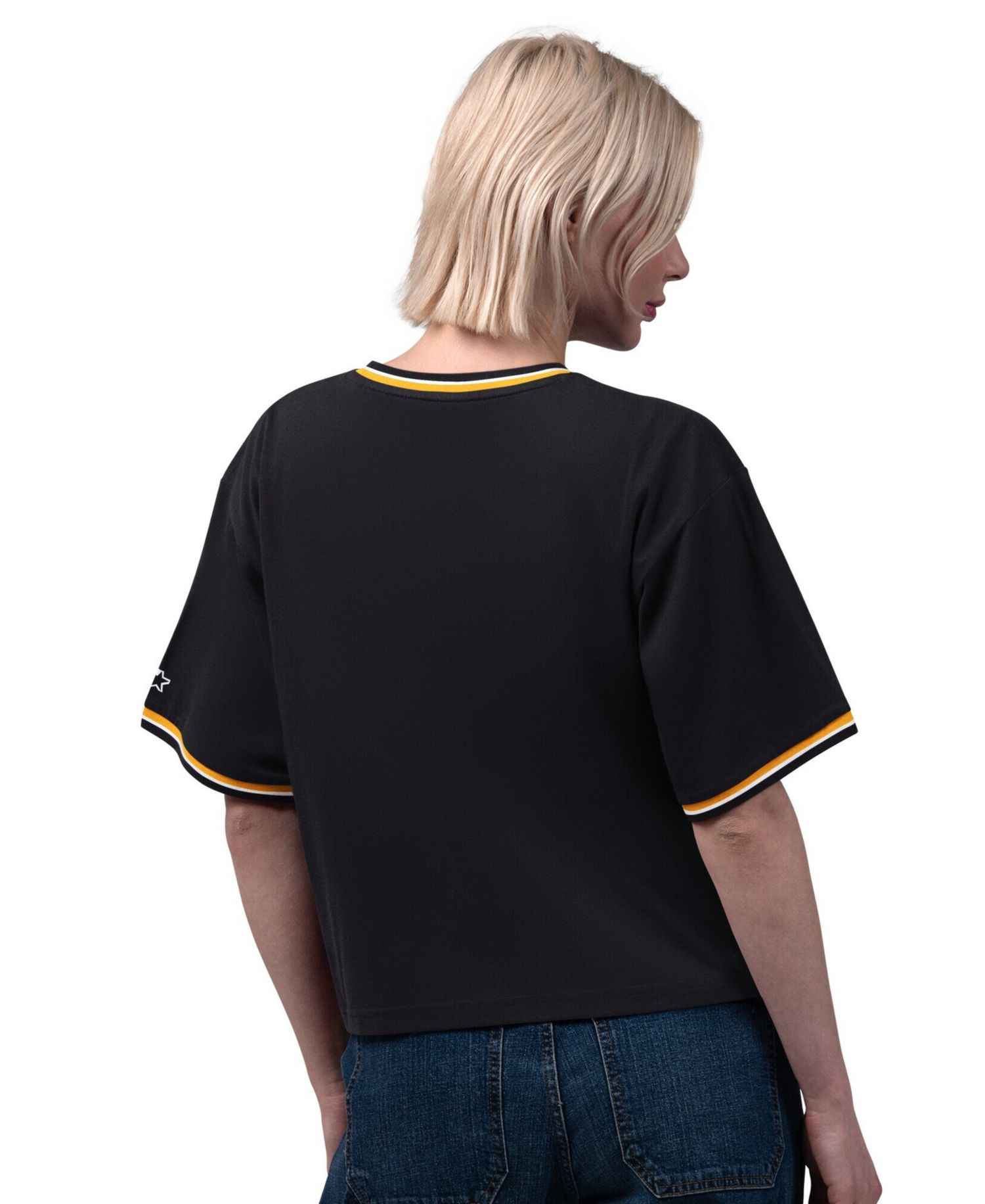 Women's Black Pittsburgh Steelers Ace Cropped T-Shirt
