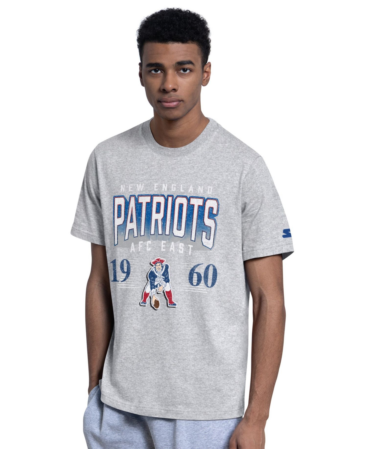 Men's Royal/Heather Gray New England Patriots Two-Pack Throwback Logo T-Shirt Set