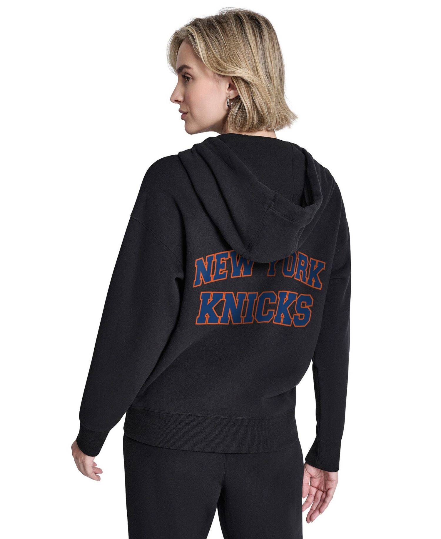 Women's New York Knicks Metallic Bubble Logo Full-Zip Hoodie