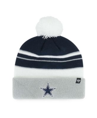 Big Boys and Girls Navy Dallas Cowboys Peewee Cuffed Knit Hat with Pom