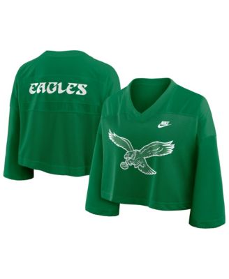Women's Kelly Green Philadelphia Eagles Rewind Cropped Mesh Dri-FIT Fashion Jersey