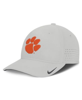 Men's Gray Clemson Tigers 2026 Sideline Practice AeroBill SwooshFlex Dri-FIT Hat