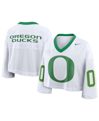 Women's White Oregon Ducks Oversized Logo Cropped Fashion Jersey