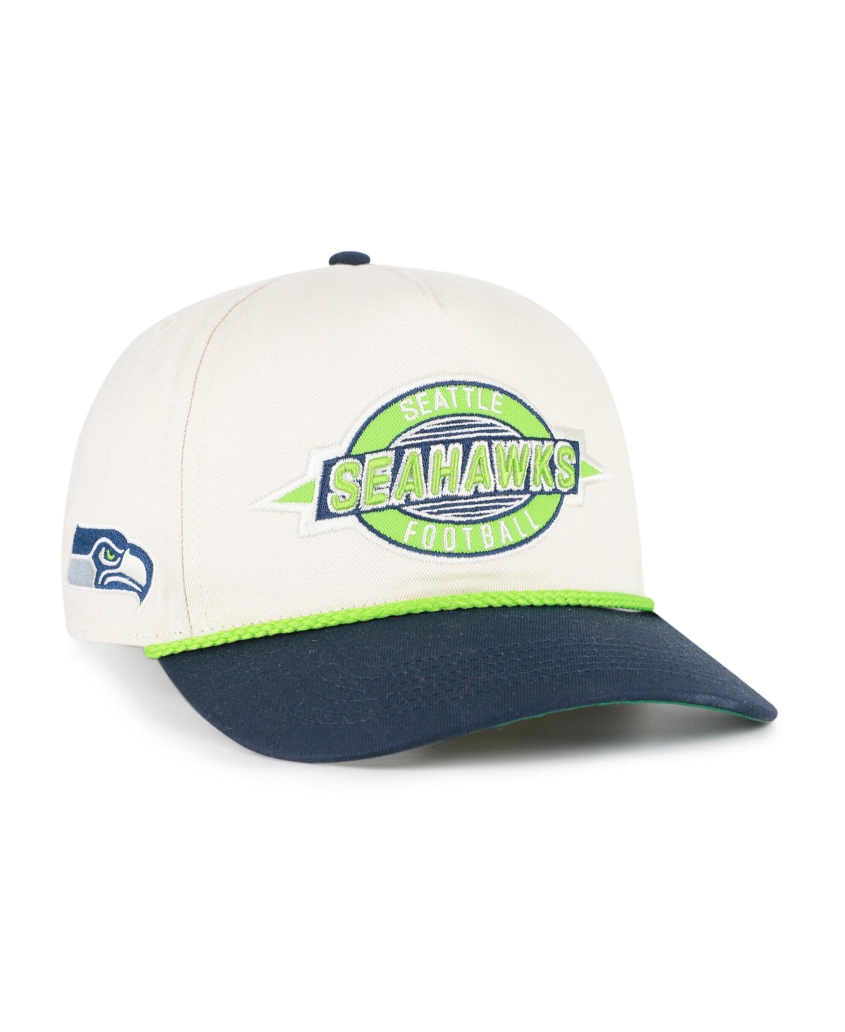 '47 Brand Men's Natural Seattle Seahawks Frame Out Two Tone Hitch Adjustable Hat - Natural, Navy