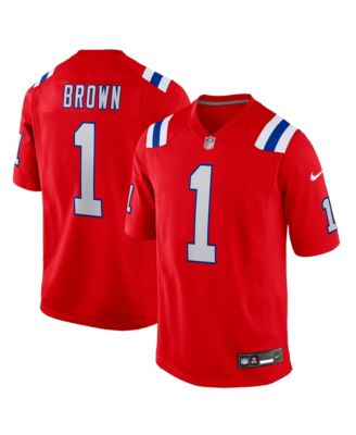 Men's A.J. Brown Red New England Patriots Game Jersey