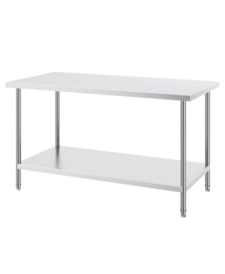 Extra Wide 30 x 60 in Stainless Steel Workstation Table Rated for 910 lbs with 3 Adjustable Height Levels