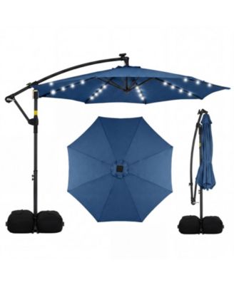 10-Foot Solar LED Offset Cantilever Patio Umbrella