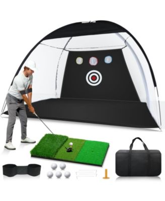 Golf Practice Net Hitting Driving Chipping Indoor Outdoor Mat Balls Gift 10 X 7feet