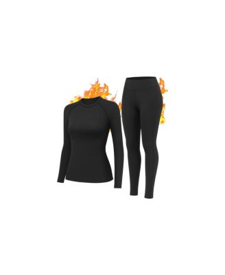 Women's Base Layer Fleece-Lined 4-Way Stretch Top and Leggings Set