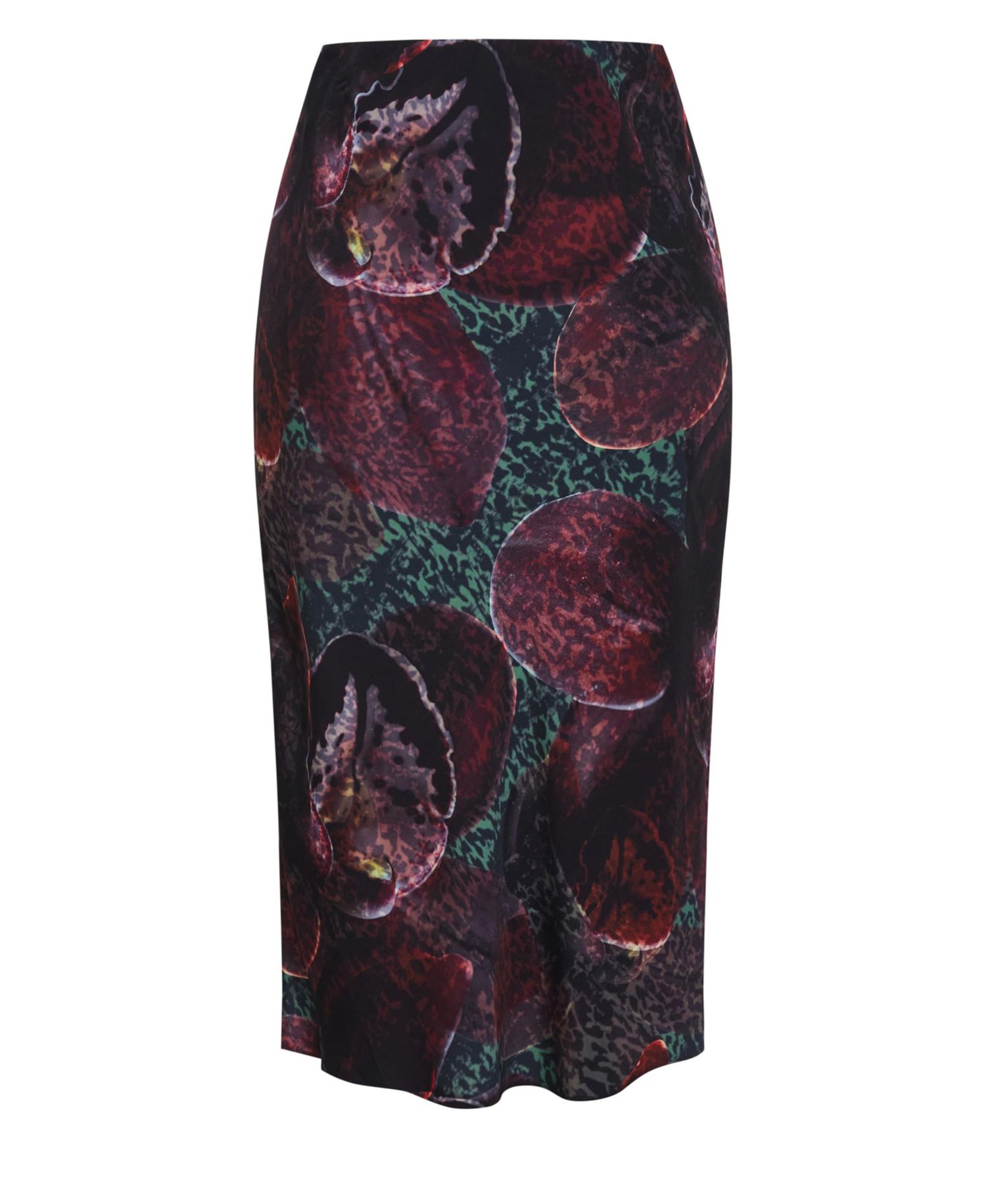Women's Plus Size Sienna Orchid Print Midi Skirt