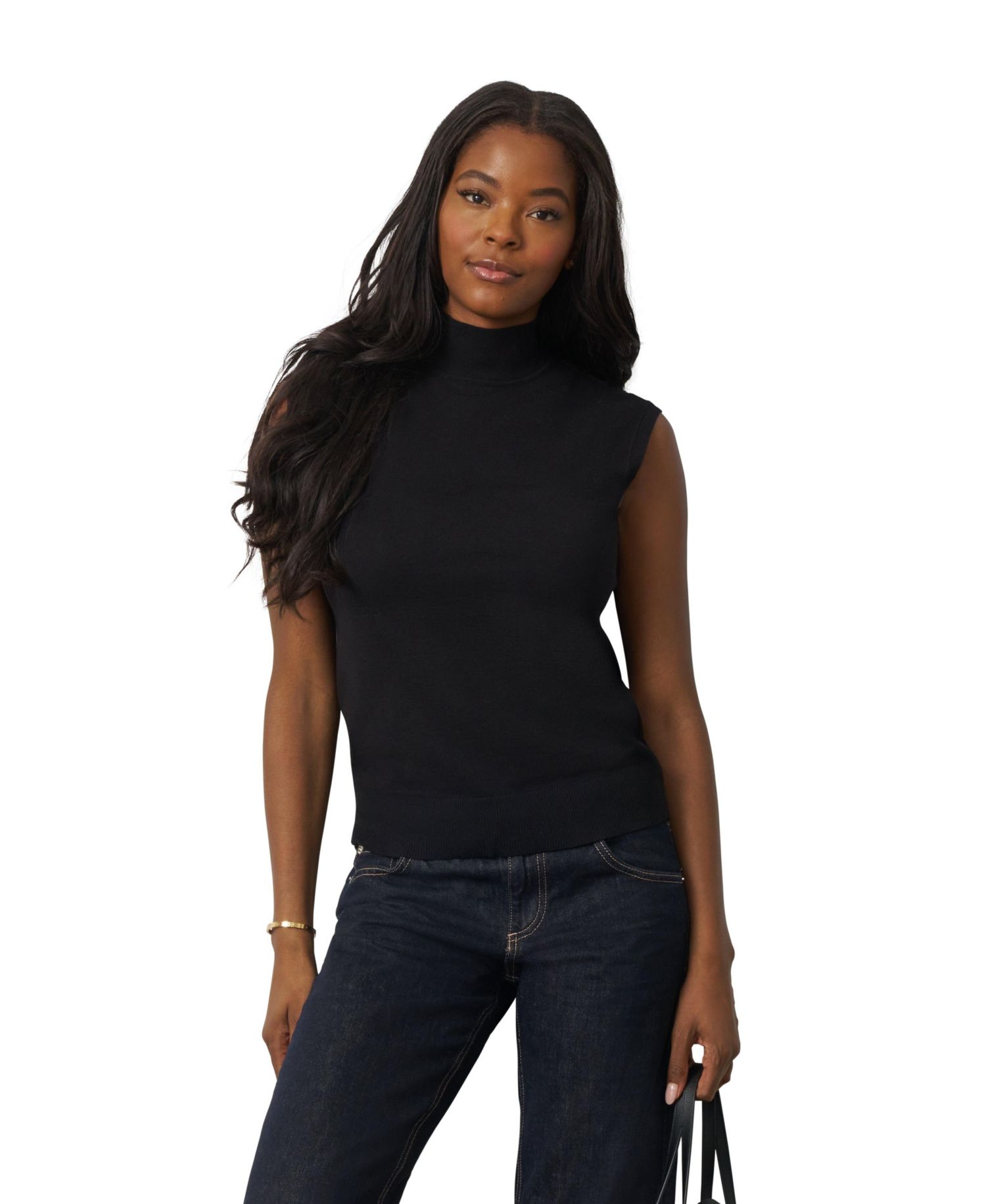 Women's Extended Shoulder Mock Neck Sweater