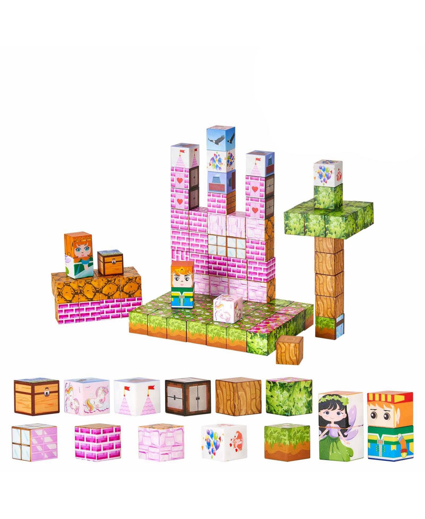 Детский конструктор HONGGE Princess Castle 100-Piece Magnetic Building Set, Ages 3+ — фото 9