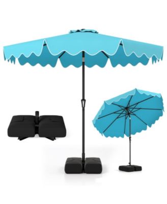9-Foot Patio Umbrella with Weighted Base and Sandbags