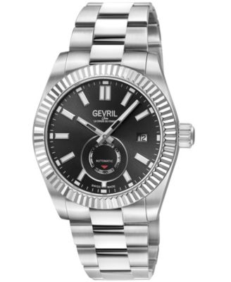 Men's Swiss Made West Village Swiss Automatic Silver Stainless Steel Bracelet Watch