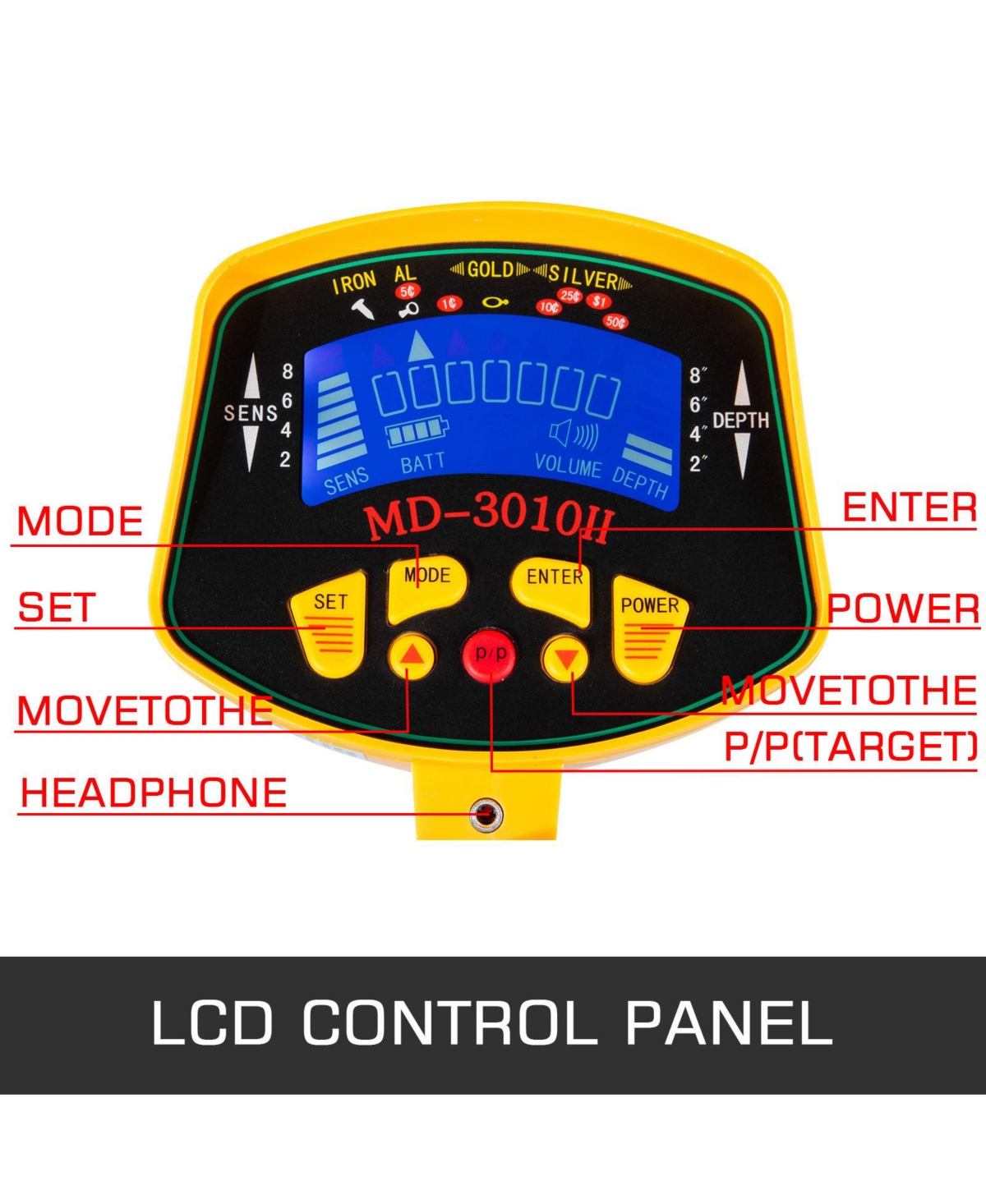 Hongge Waterproof Metal Detector for Adults and Kids with Lcd Display and Underwater Search Coil