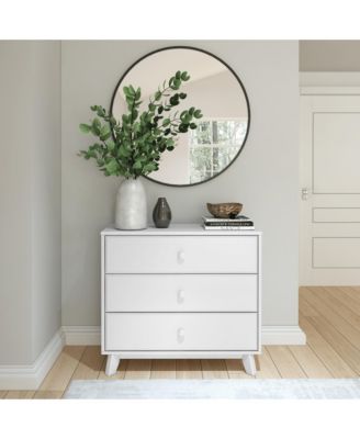 Solid Wood Classic 3-Drawer Solid Wood Dresser, Small Dresser for Bedroom, Chest of Drawers
