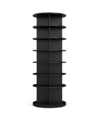 7-Tier Rotating Shoe Rack Tower Freestanding Spinning Shoe Organizer Holds 28 Pairs