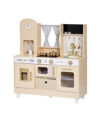 Realistic Lights and Sounds Wooden Play Kitchen, 12-Piece, Ages 3+
