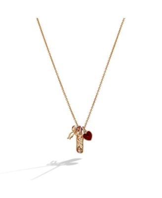 There Cannoli Be You' Bow and Heart Multi Charm Cluster Necklace