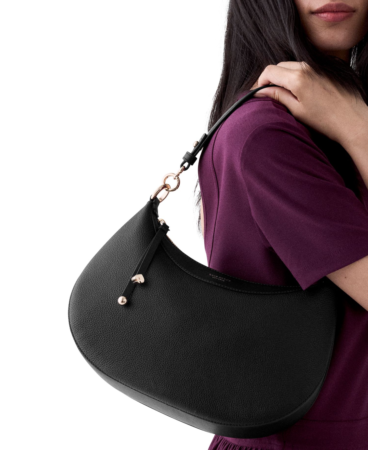 Liv Small Pebbled Leather Hobo Shoulder Bag