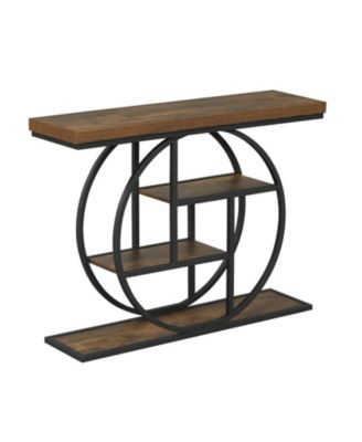 4-Tier Console Table 41 in Entryway Table with Storage Shelves