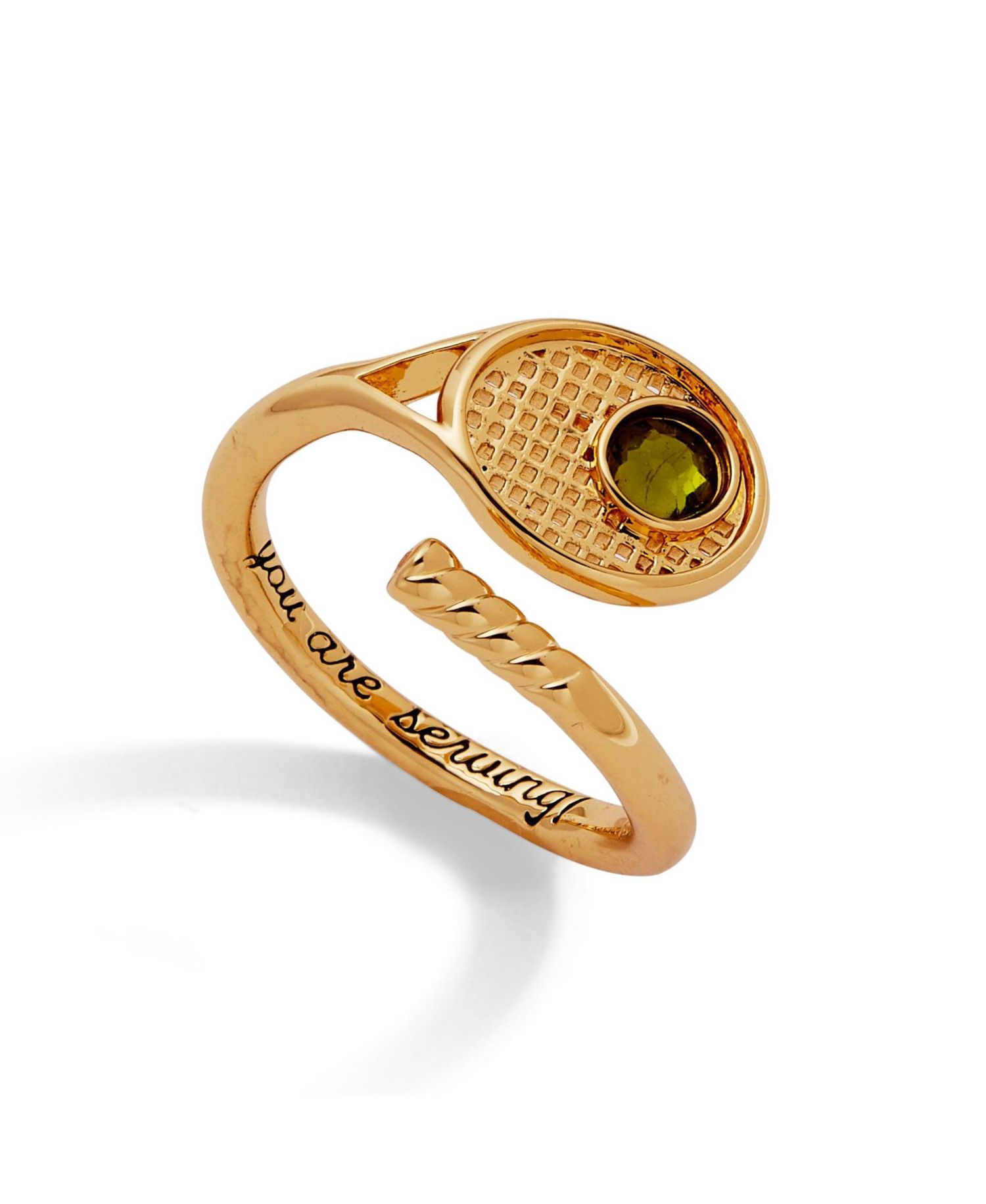 Tennis Racket 'You Are Serving' Wrap Ring