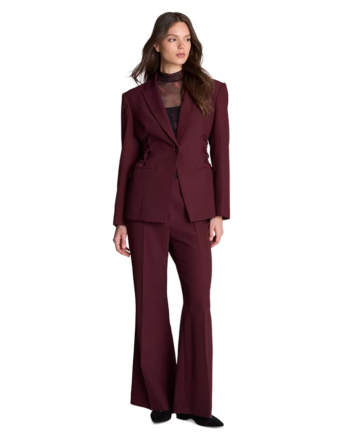 Women's Side lacing One Button Blazer - thumbnail 2