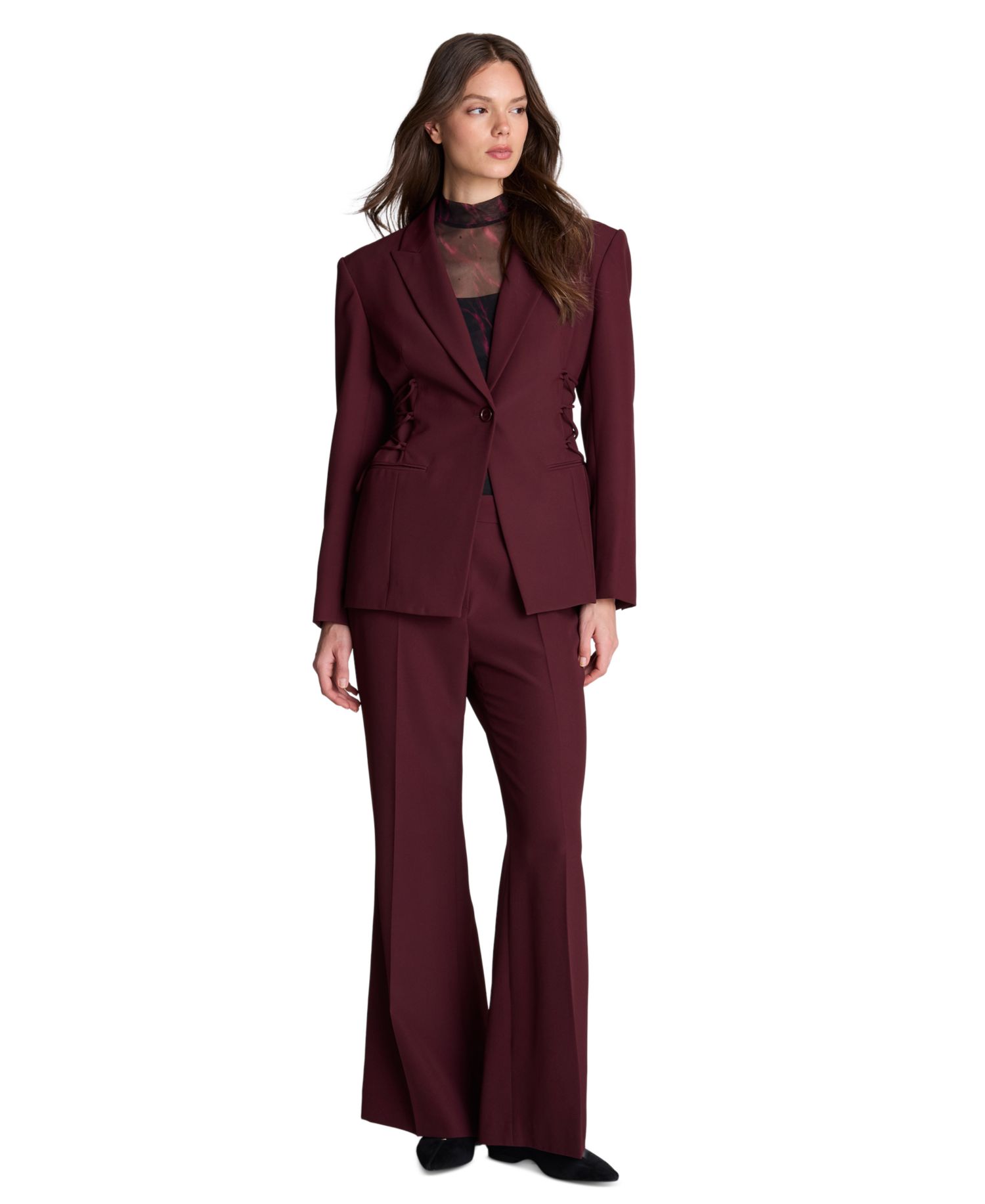 Women's Side lacing One Button Blazer