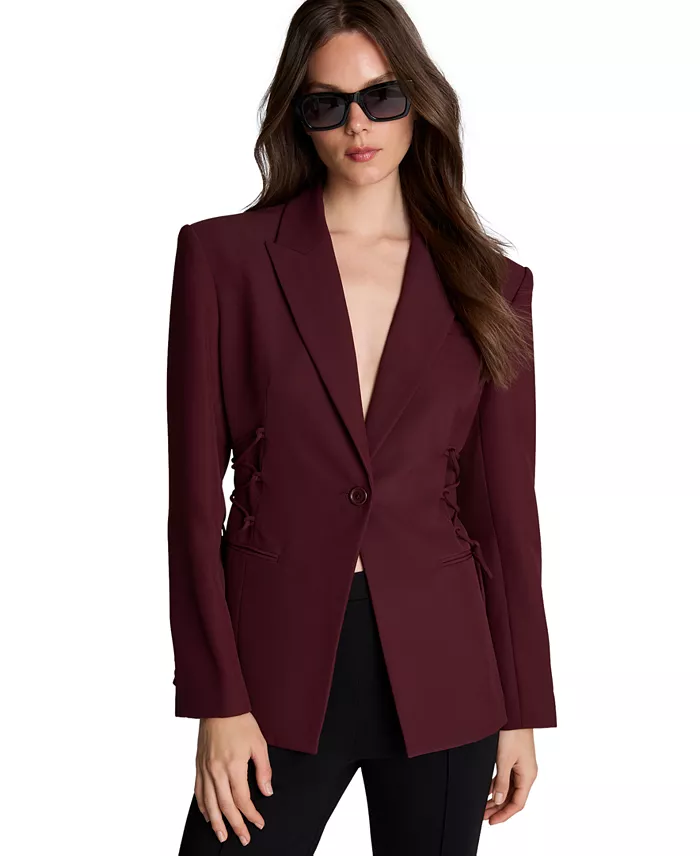 Women's Side lacing One Button Blazer - thumbnail 5