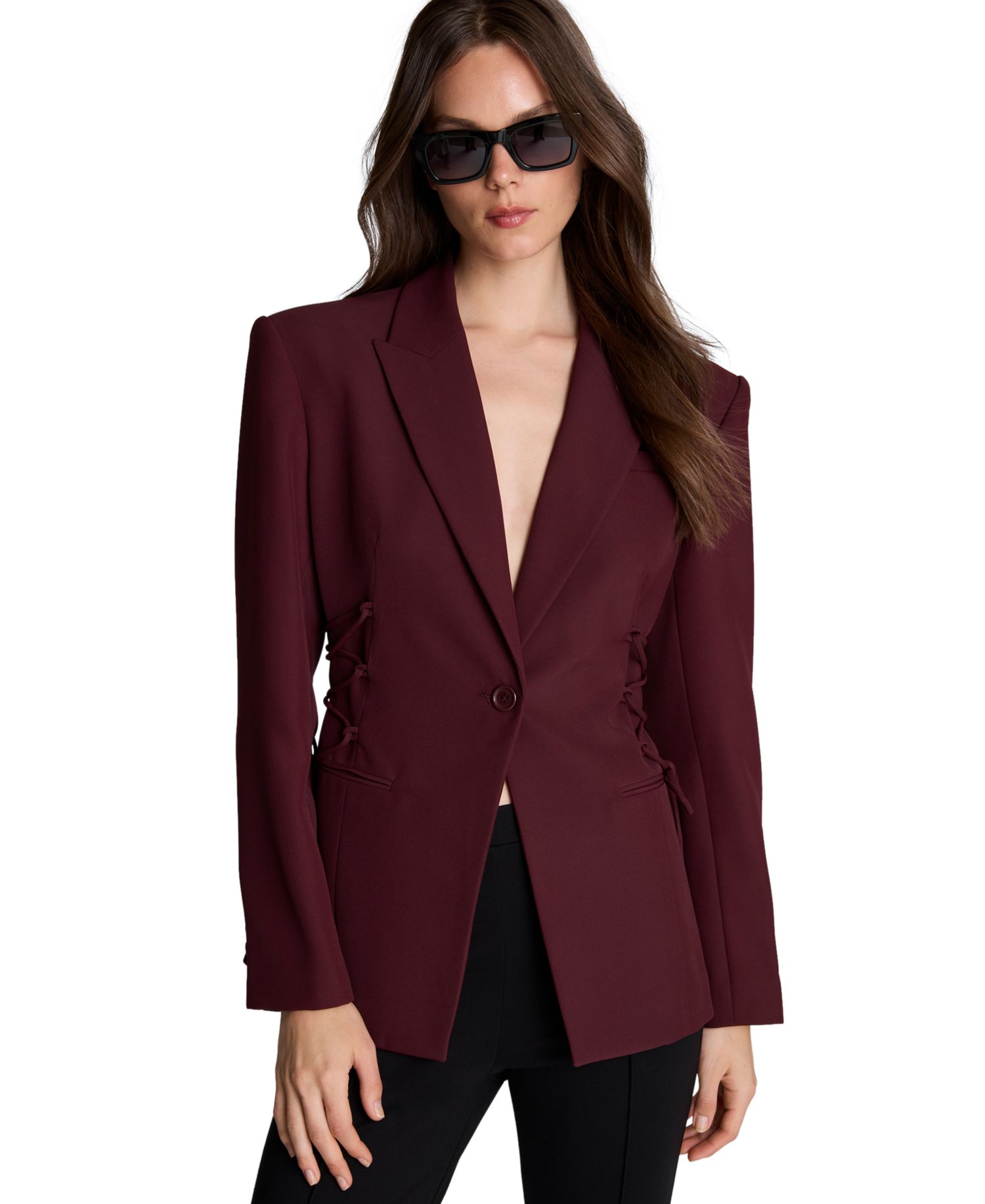 Women's Side lacing One Button Blazer