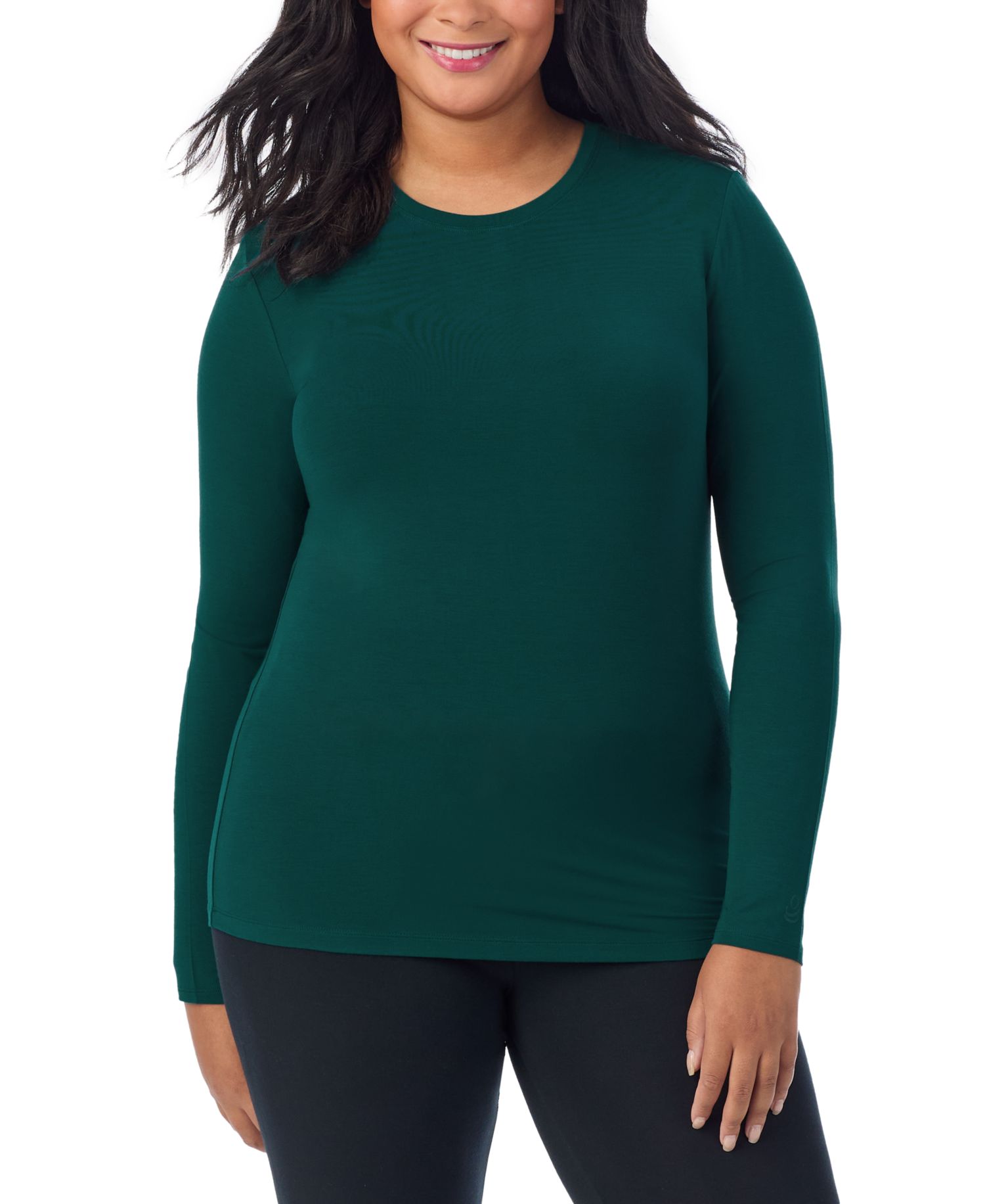 Plus Size Softwear Stretch Long-Sleeve Crewneck Top