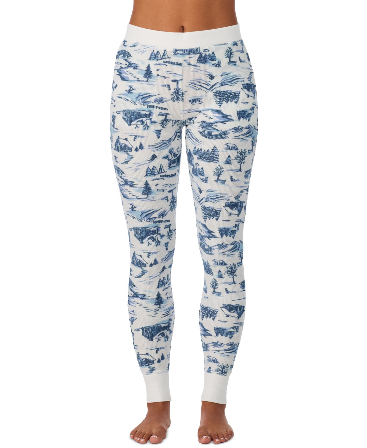 Women's Cozy Waffle-Knit Thermal Stretch Leggings