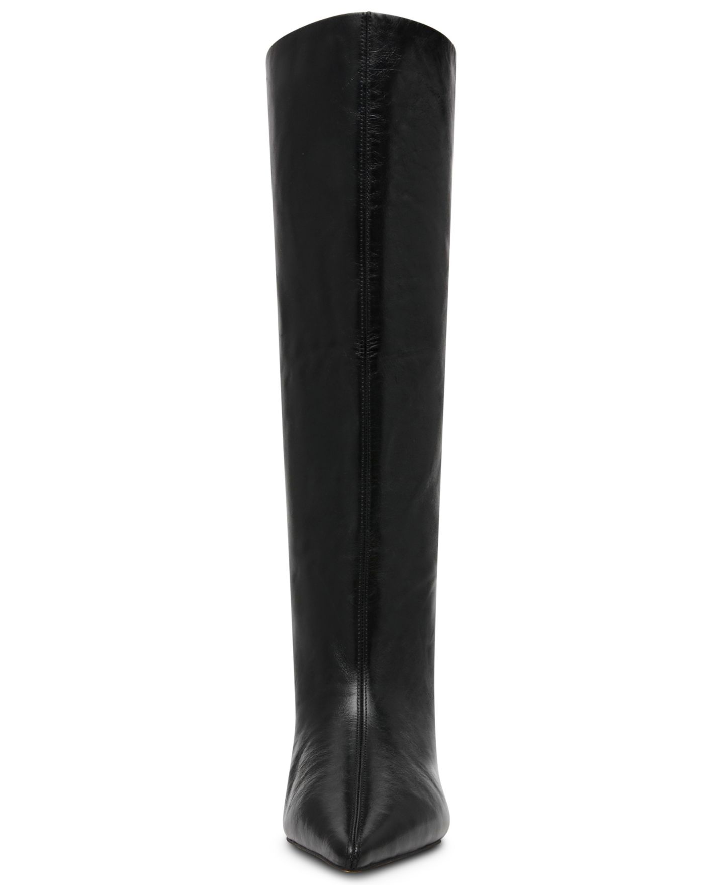 Женские ботинки Steve Madden Lychee Kitten-Heel Stovepipe Knee-High Dress Boots, цвет: Чёрный блестящий — фото 6