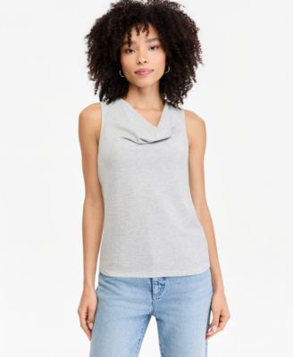 Women's Sleeveless Metallic Rib Knit Top