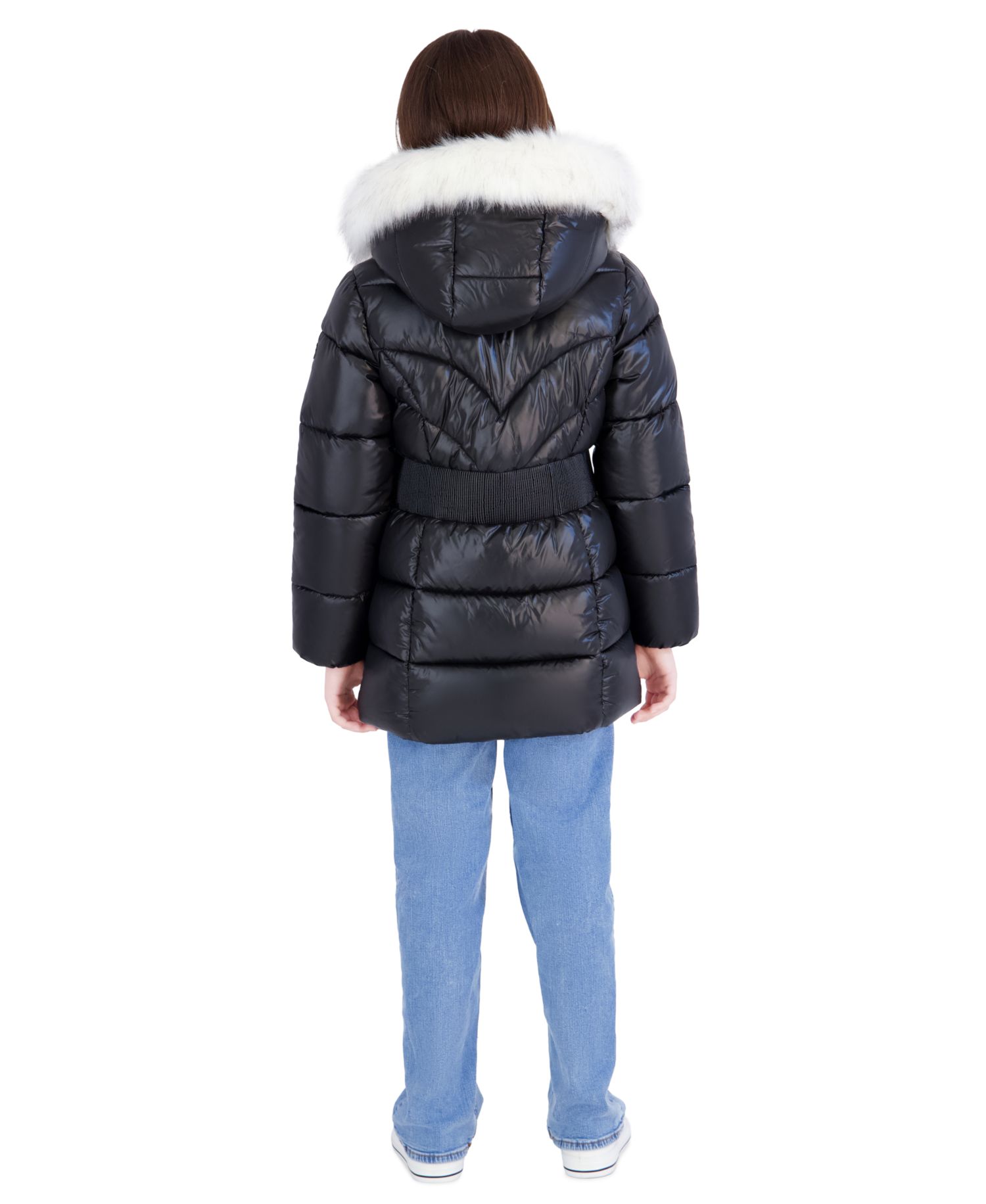 Girls' 7-16 Heavy Weight Stadium Length Hooded Jacket