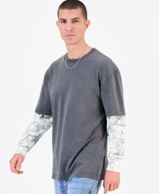 Men's Camo Thermal Sleeves Long Sleeve Crewneck T-Shirt
