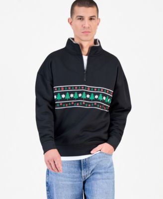 Men's Mock-Neck Sherpa Quarter-Zip Pullover