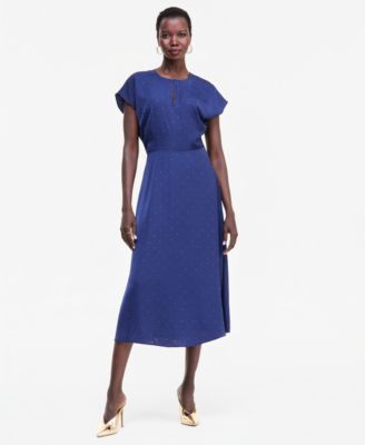 Women's Crystal Embellished Satin Midi Dress