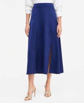 Women's Crystal-Embellished Satin Midi Skirt