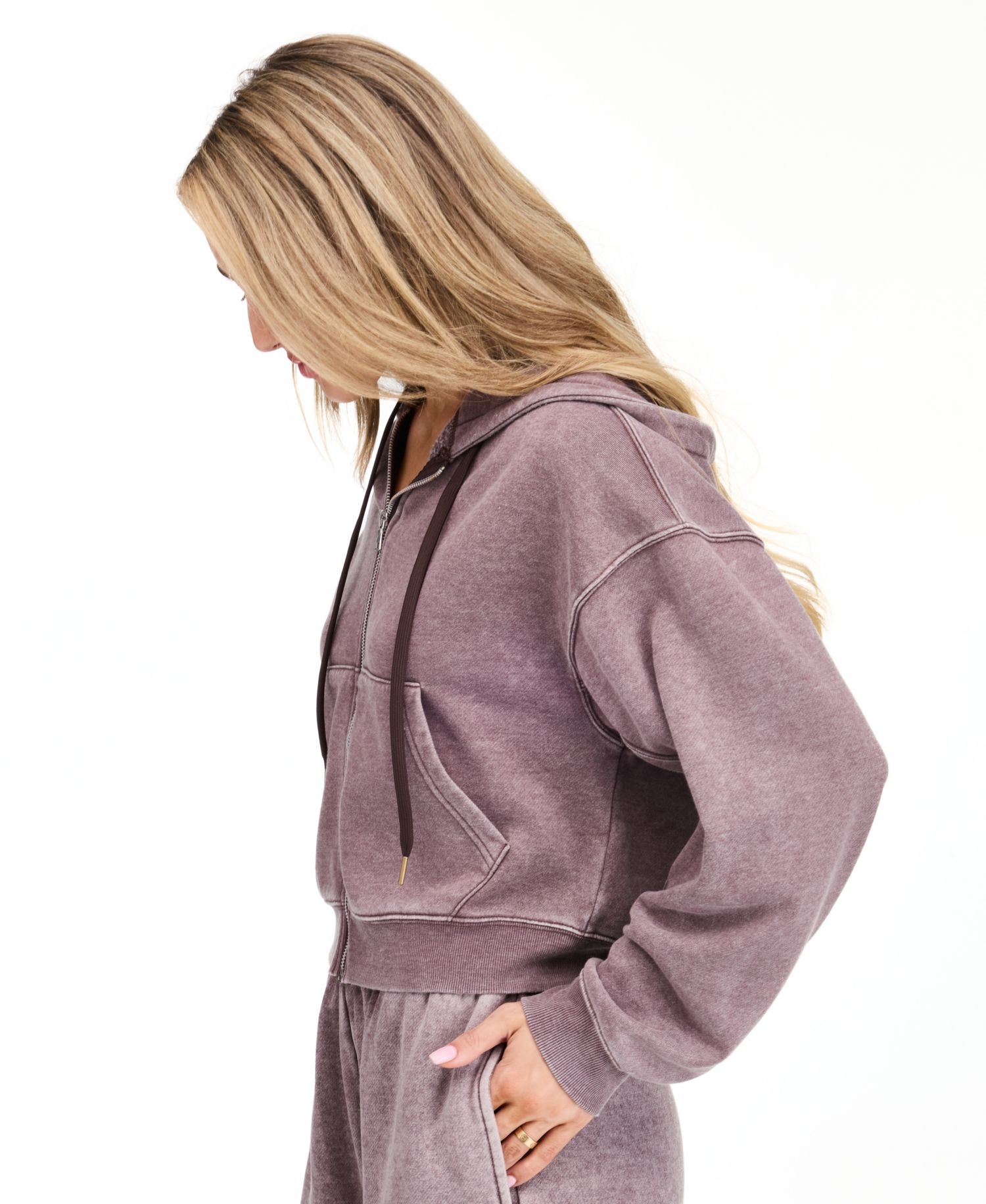 Women's Lounge Crop-Zip Cotton-Blend Sweatshirt