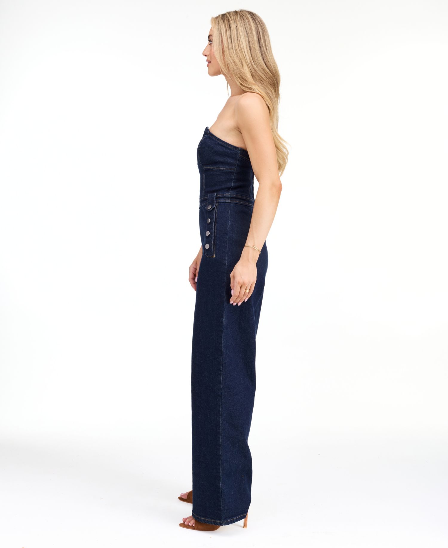 Women's Knox Denim High-Waist Wide-Leg Jumpsuit