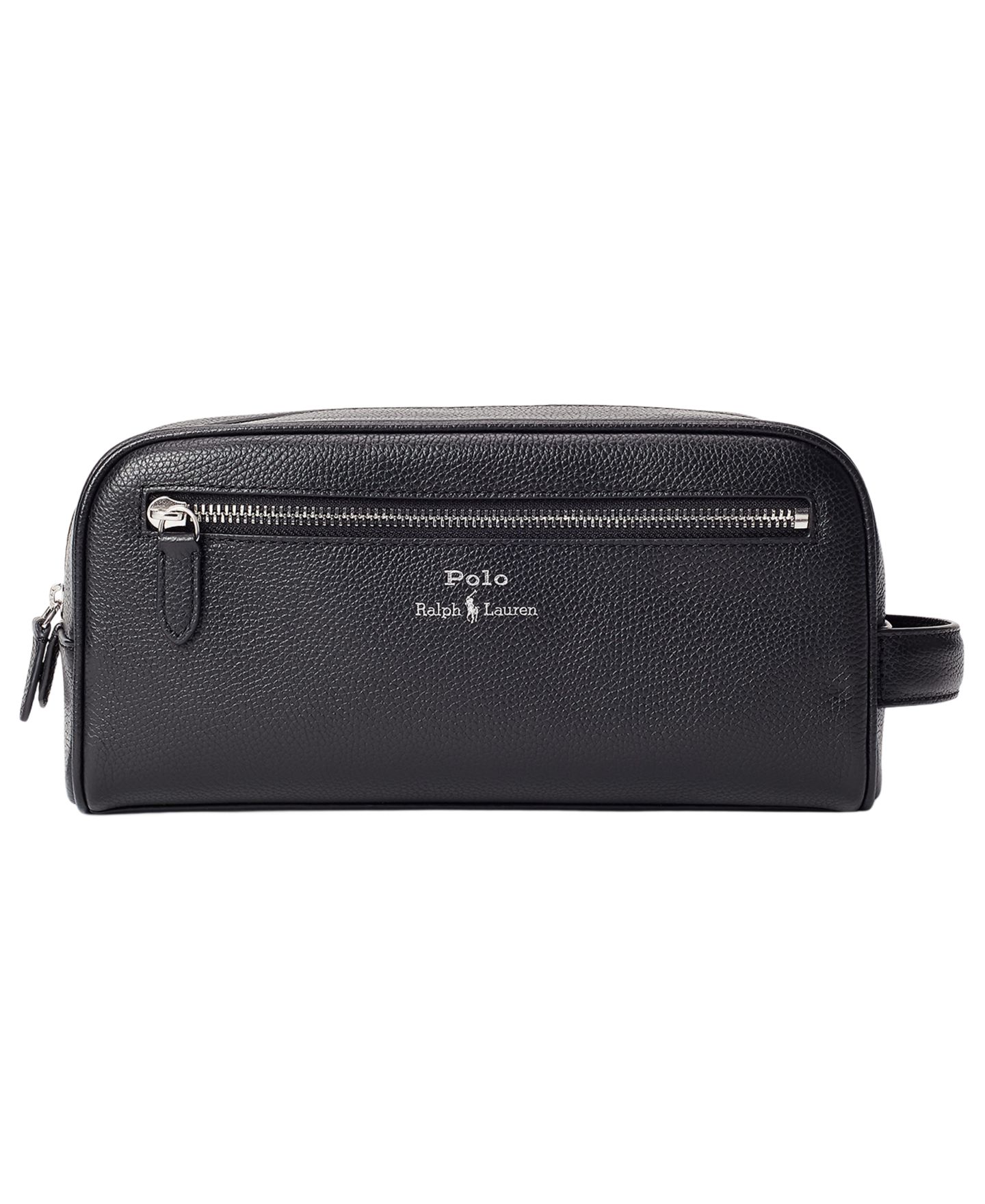 Мужская сумка Polo Ralph Lauren Pebbled Leather Travel Case, цвет: Чёрный — фото 1