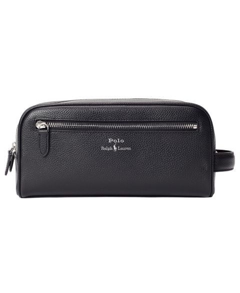 Мужская сумка Polo Ralph Lauren Pebbled Leather Travel Case, цвет: Чёрный