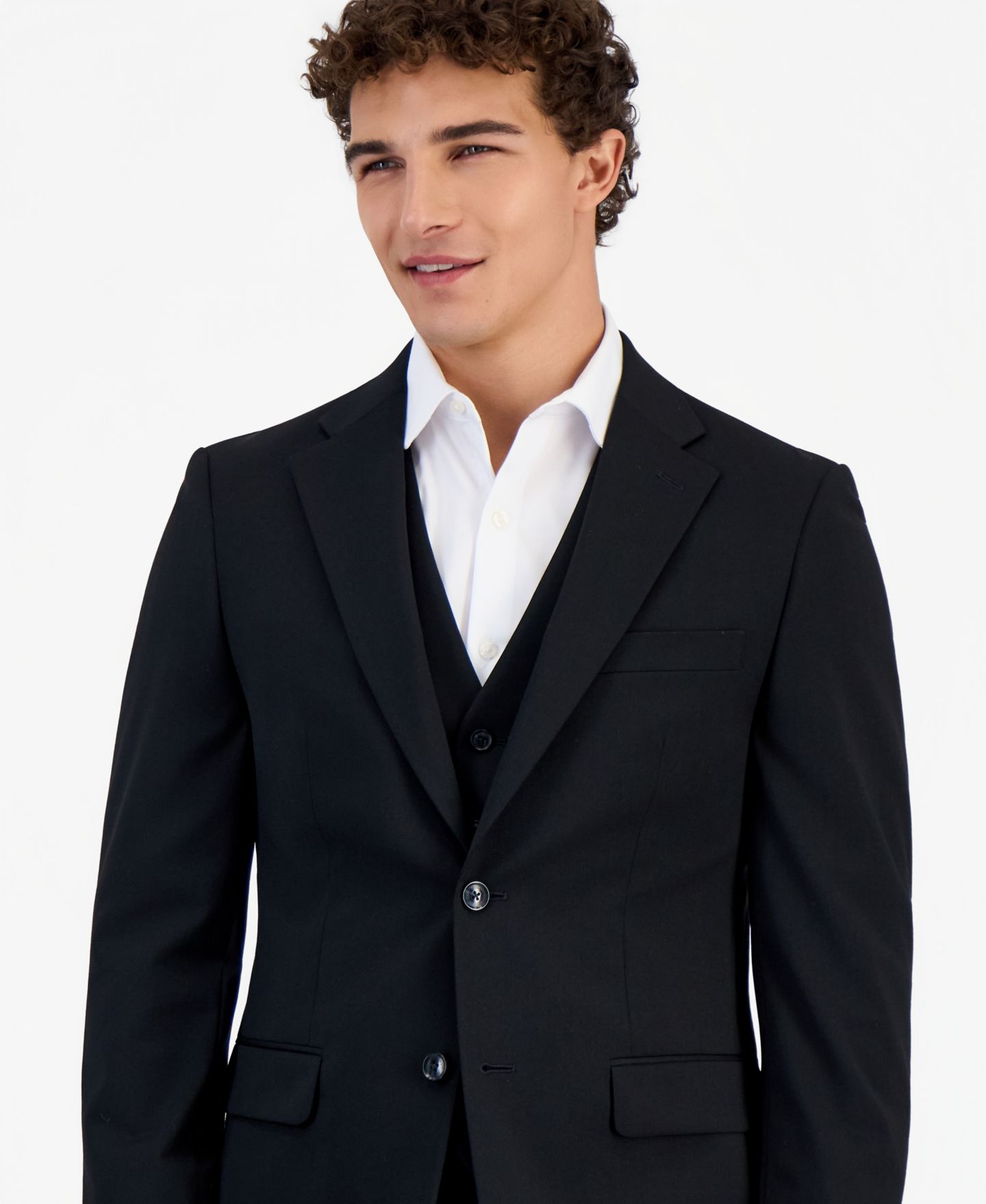 Мужские куртки Tommy Hilfiger Modern-Fit Wool TH-Flex Stretch Suit Separates, цвет: Чёрный — фото 3