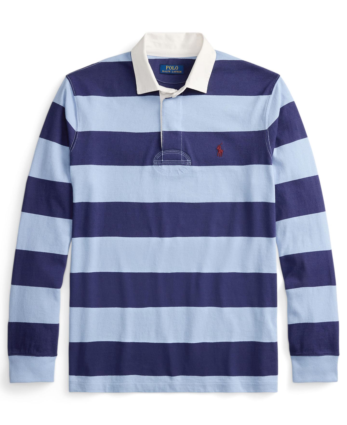 Мужское поло Polo Ralph Lauren Iconic Rugby Classic-Fit Polo Shirt, цвет: Синий / Тёмно-синий — фото 5
