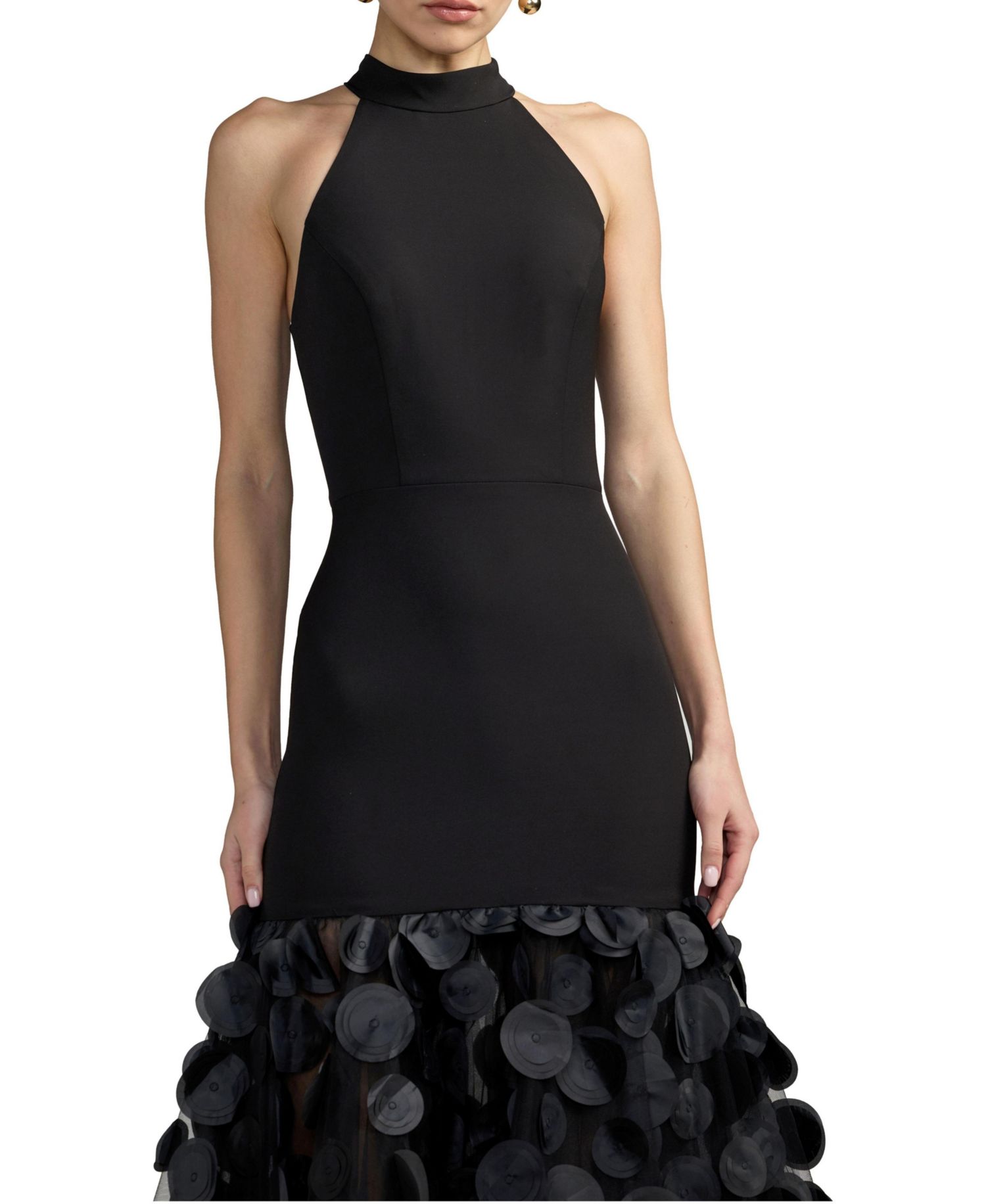 Women's Halter Rosette Ball Gown